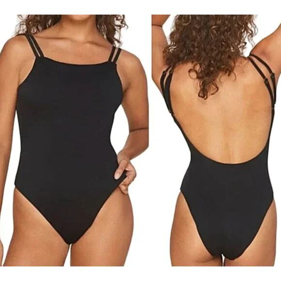 Andie Swim Black One Piece Swimsuit The Rockaway - Picture 5 of 6